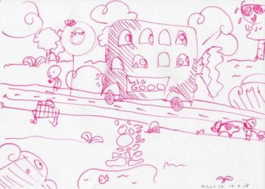 Childs drawing of a bus